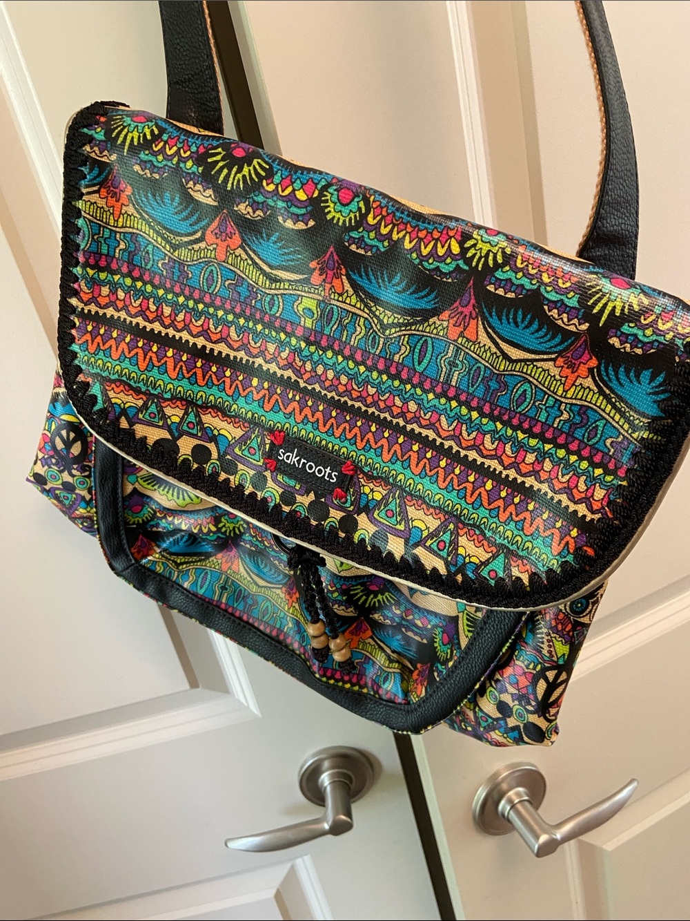 Sakroots Multicolor Patterned Boho Backpack - Black Base EUC